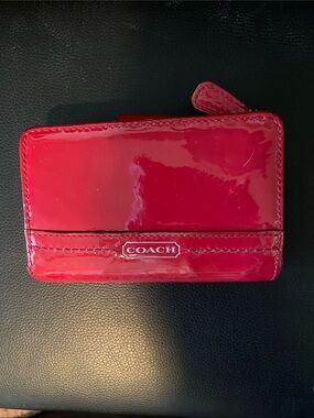 Coach Hot Pink Patent Leather Compact Wallet